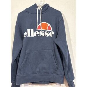 ellesse Mens Hoodie Cotton Overhead Gottero Hooded Sweatshirt  Blue
